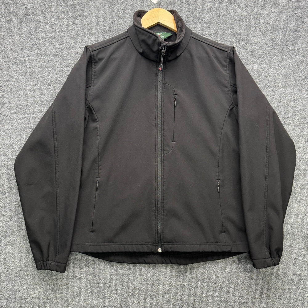 Woolrich 15110 Softshell Jacket Womens L Black Fleece Lined Outdoor Insulated